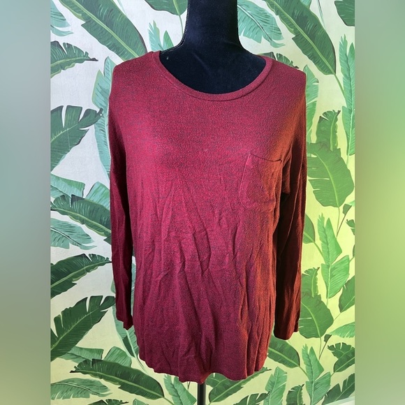 Merona Women’s Dark Red Knit Sweater Top Small - Picture 3 of 6